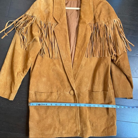 Vintage Brown Fringe Suede Leather Jacket - Picture 5 of 11